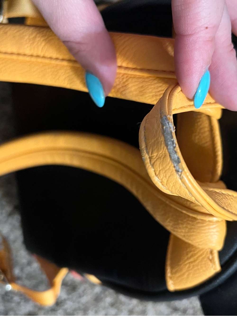 Loungefly Yellow Faux Leather Backpack with Top Handle